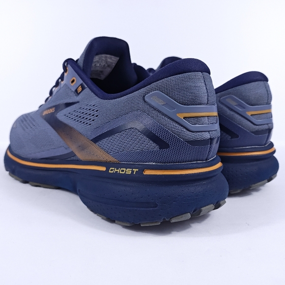 Brooks Ghost 15 Mens 10 Wide 2E Neutral Cushion Road Running Shoes Blue Orange - Picture 5 of 16